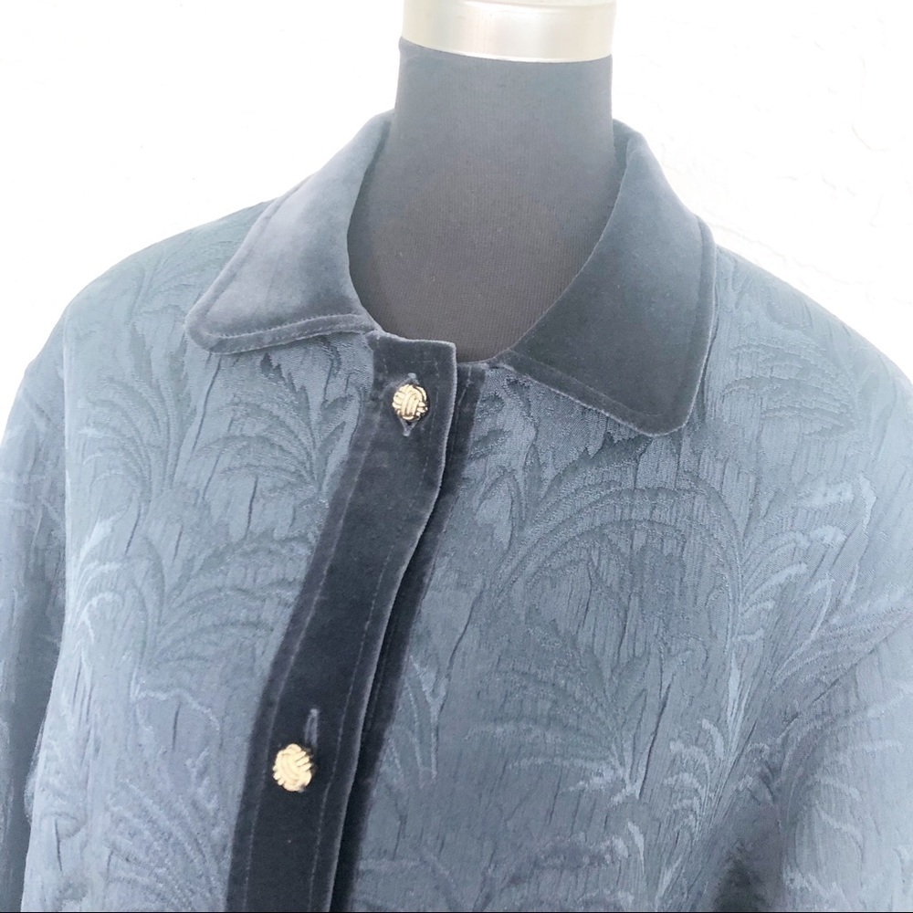 French Jacquard Jacket Tapestry Patch Pockets But… - image 2